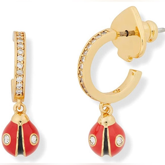 kate spade Jewelry - KATE SPADE Nature Walk Ladybug Huggie Earrings